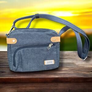 Travelon Anti-Theft Crossbody Bag RFID Pocket Gray Messenger Holiday Pockets